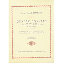 4 Sonates - flûte à bec alto HAENDEL Partition Flûte à bec