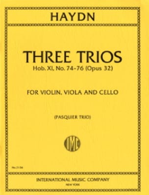 3 Trios Hob. 11 : 74-76 op. 32 - Parts HAYDN Partition Trios