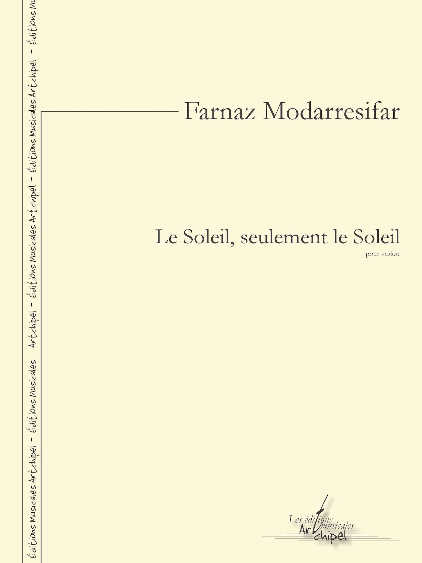 Le Soleil, seulement le Soleil Farnaz Modarresifar Partition Violon