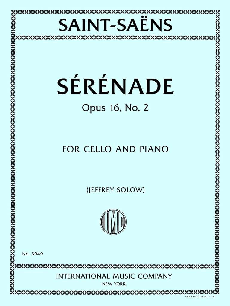 Sérénade opus 16 No. 2 SAINT-SAËNS Partition Violoncelle