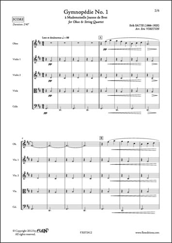 Gymnopédie N° 1 SATIE Partition