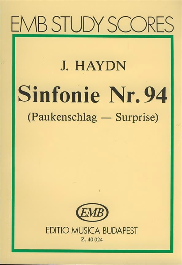 Symphonie N° 94 La Surprise HAYDN Partition Petit format