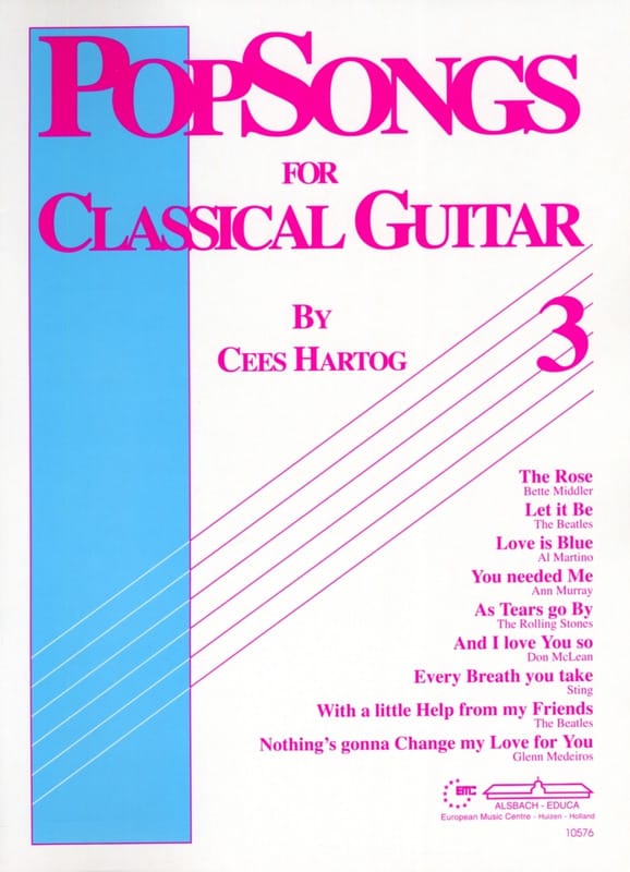 Pop Songs For Classical Guitar Volume 3 Cees Hartog Partition Guitare
