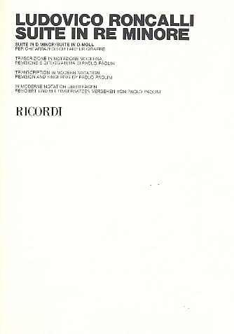 Suite in re minore Ludovico Roncalli Partition Guitare