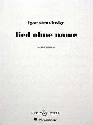 Lied ohne name STRAVINSKY Partition Basson