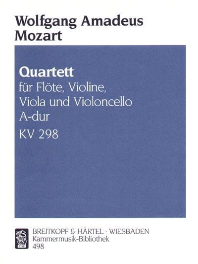 Quartett A-dur KV 298 MOZART Partition