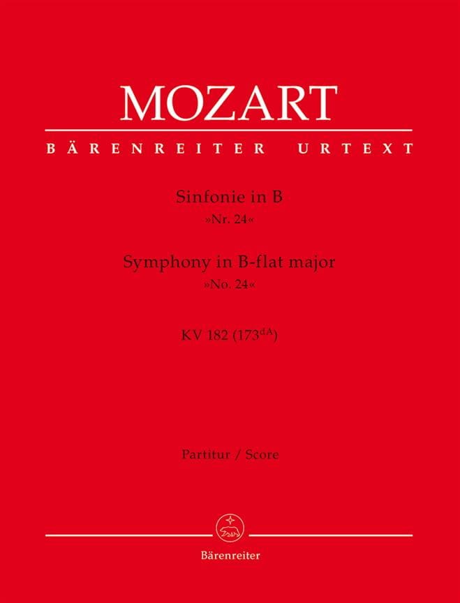 Symphonie N° 24 B-Dur Kv 182 - Partitur MOZART Partition