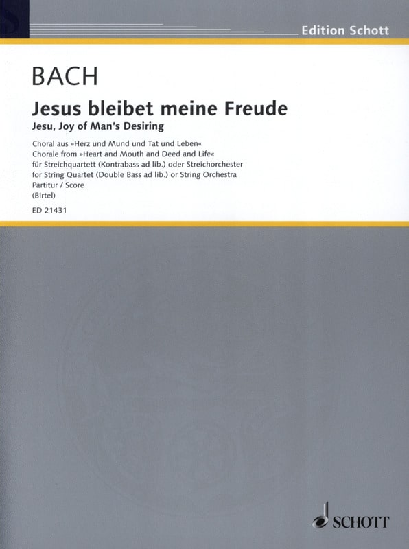 Jésus, Que ma Joie Demeure ! - Score BACH Partition Grand format