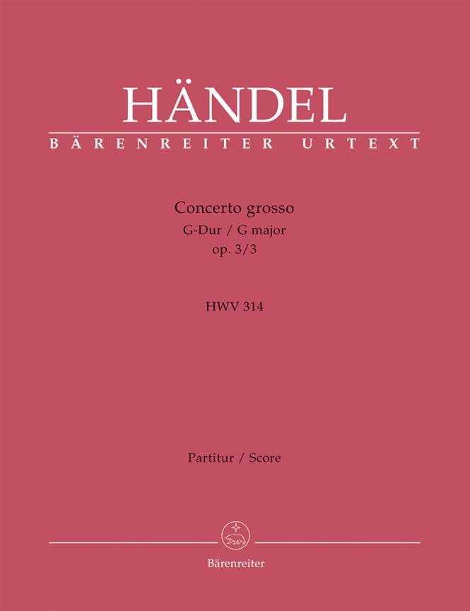 Concerto Grosso G-Dur op. 3/3 HWV 314 - Partitur - HAENDEL - Partition