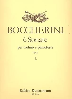 6 Sonates op. 5, Volume 1 - Violon BOCCHERINI Partition Violon