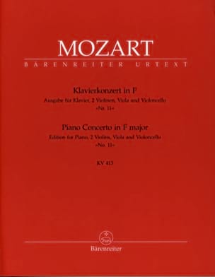 Klavierkonzert in F - K.413 MOZART Partition Quintettes