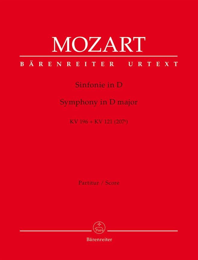 Symphonie in D-Dur KV 196/121 MOZART Partition Grand format