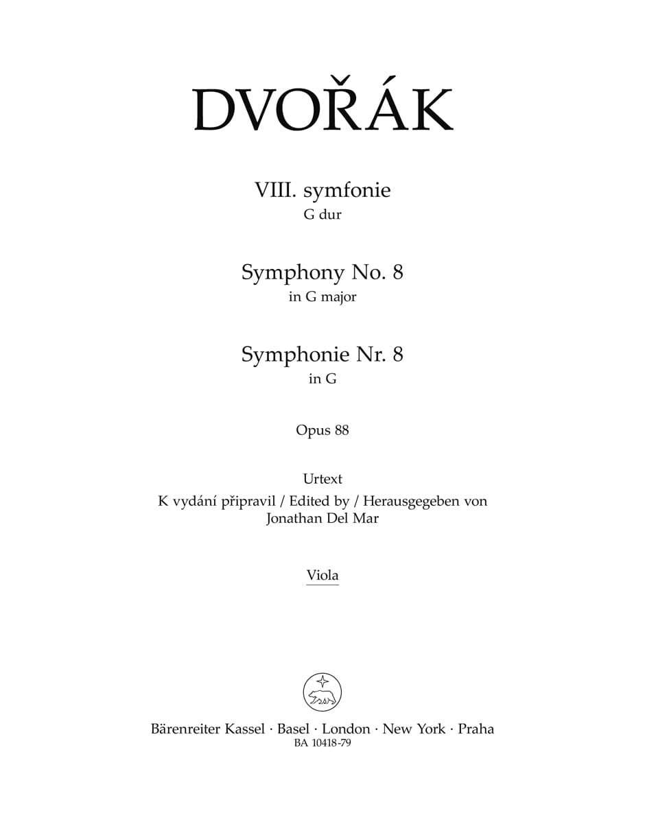 Symphony Nr. 8 G major op. 88 Antonín Dvorák Partition