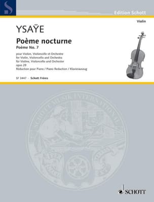 Poème Nocturne Opus 29 N° 7 Ysaÿe Eugène Partition Trios