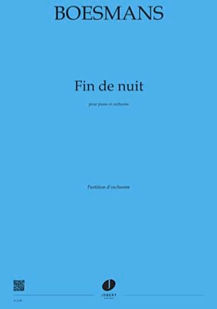 Fin de Nuit - Score Philippe Boesmans Partition Grand format