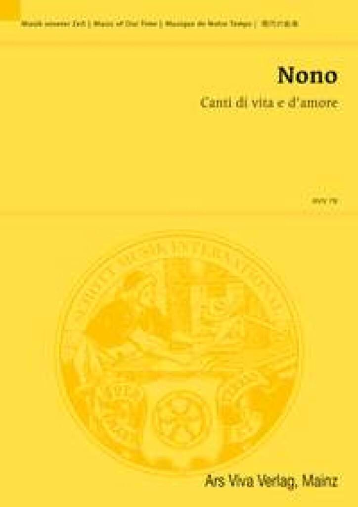 Canti di vita e d'amore Luigi Nono Partition Grand format