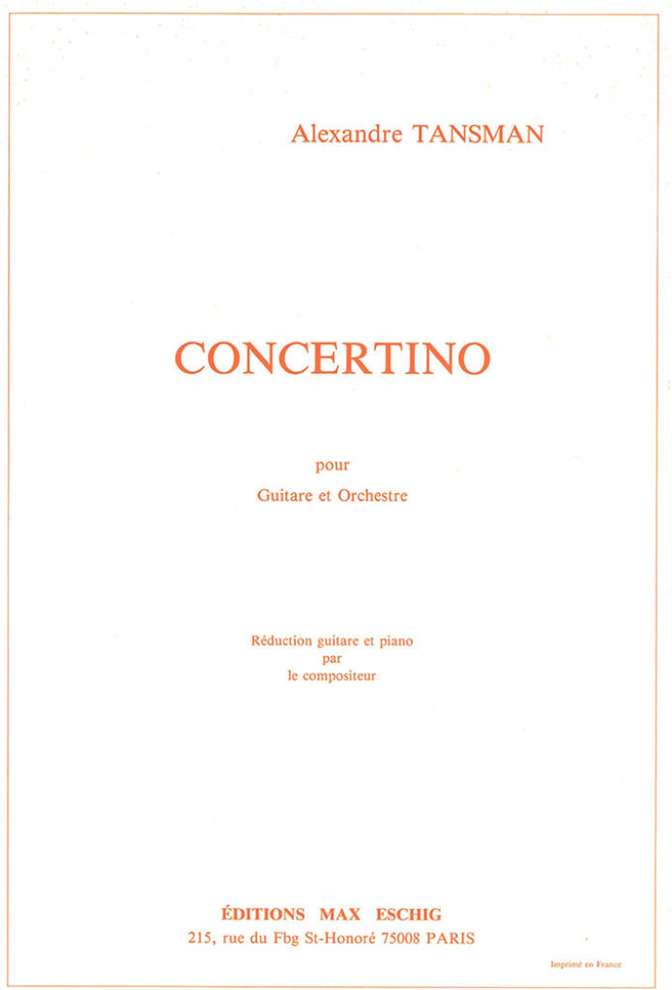 Concertino pour guitare et orch. - guitare et piano