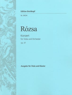 Concerto pour Alto - Opus 37 Miklos Rozsa Partition Alto