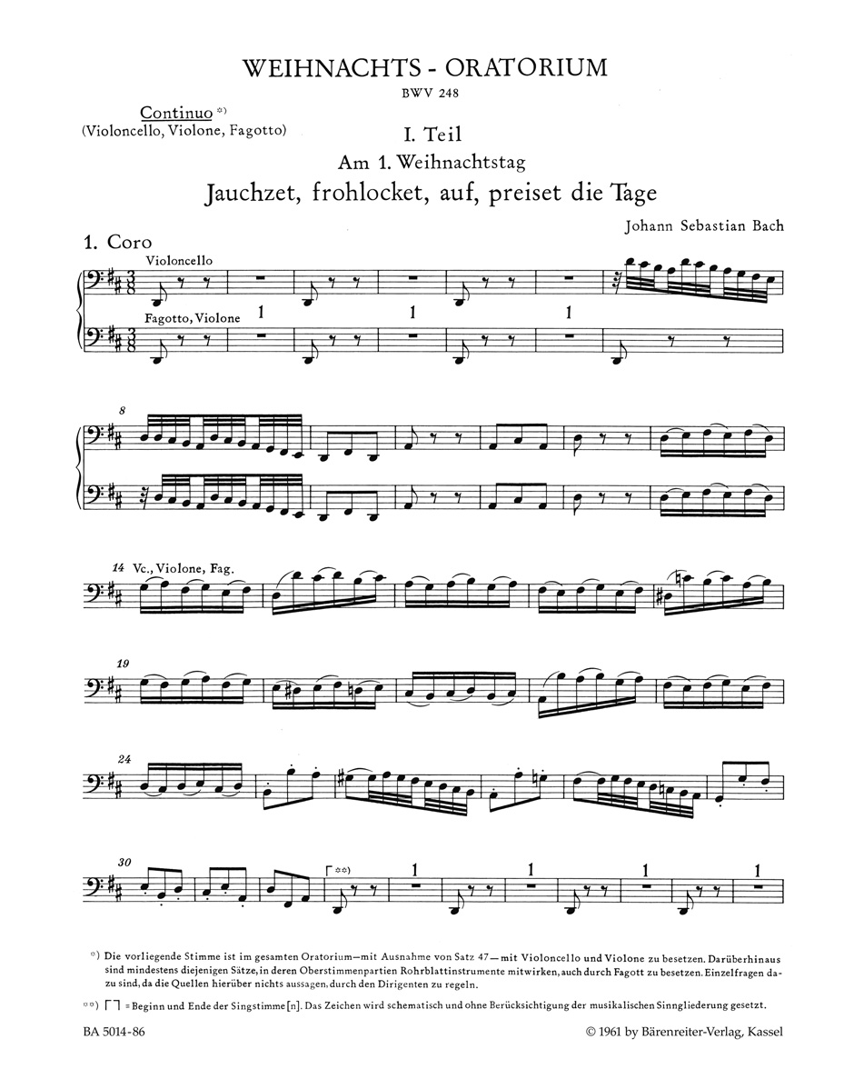 Weihnachtsoratorium. Urtext der Neuen Bach-Ausgabe BACH Partition