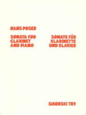 Sonate pour clarinette et piano Hans Poser Partition Clarinette