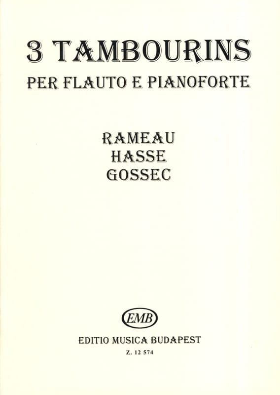 3 Tambourins - Flûte et Piano - Partition - Flûte traversière