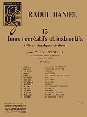 15 Duos récréatifs et instructifs 1er cahier - Raoul Daniel