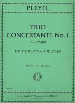 Trio Concertant N°1 En Sol Maj. Ignaz Pleyel Partition Trios