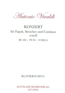 Concerto en la Mineur, Rv 500 - Basson-Piano VIVALDI Partition Basson