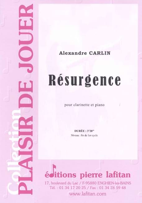 Résurgence Alexandre Carlin Partition Clarinette