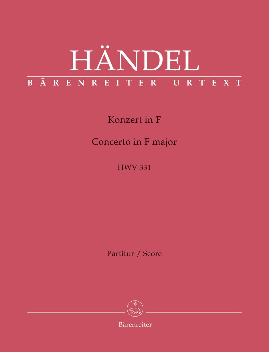 Concerto en Fa Majeur, HWV 331 HAENDEL Partition Grand format