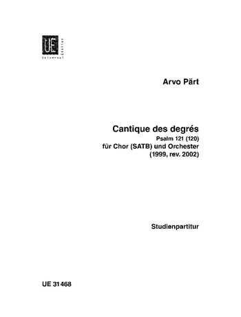 Cantique des degrés - Partirur PÄRT Partition Grand format