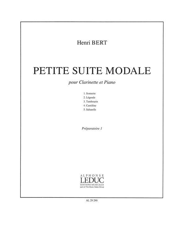 Petite suite modale - Henri Bert - Partition - Clarinette