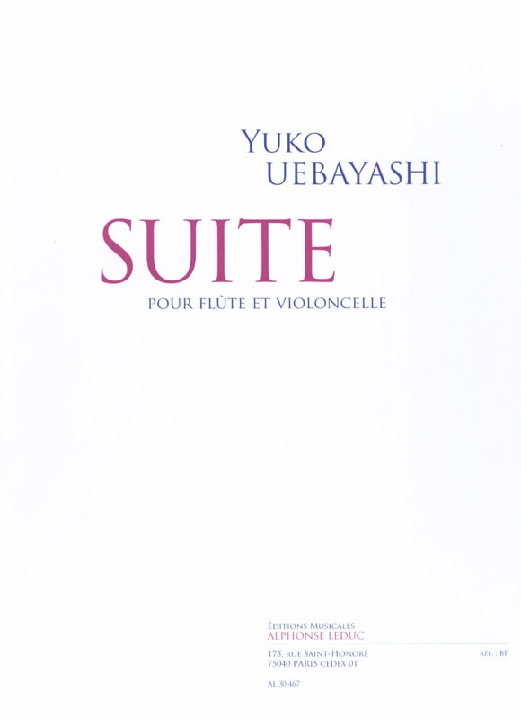 Suite Pour Flûte et Violoncelle Yuko Uebayashi Partition Duos