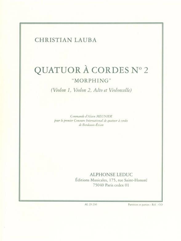 Quatuor A Cordes N°2 Christian Lauba Partition