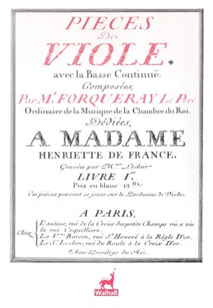 Pièces de Viole - Fac-simile - Antoine Forqueray - Partition