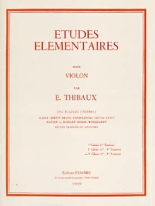 Etudes Elémentaires Volume 3 E. Thibaux Partition Violon