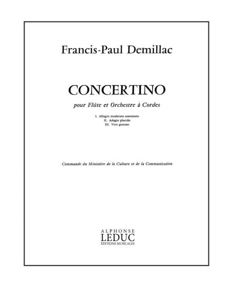 Concertino Francis-Paul Demillac Partition Flûte traversière