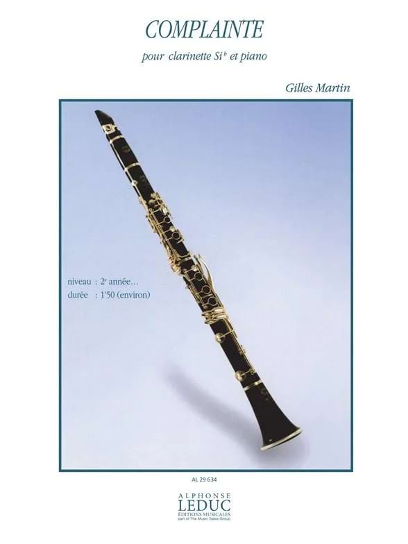 Complainte Gilles Martin Partition Clarinette