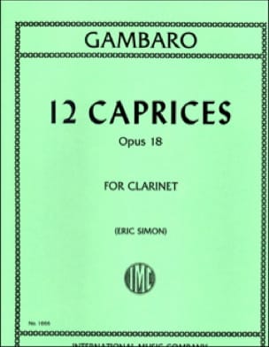 12 Caprices op.18 - Giovanni Battista Gambaro - Partition - Clarinette