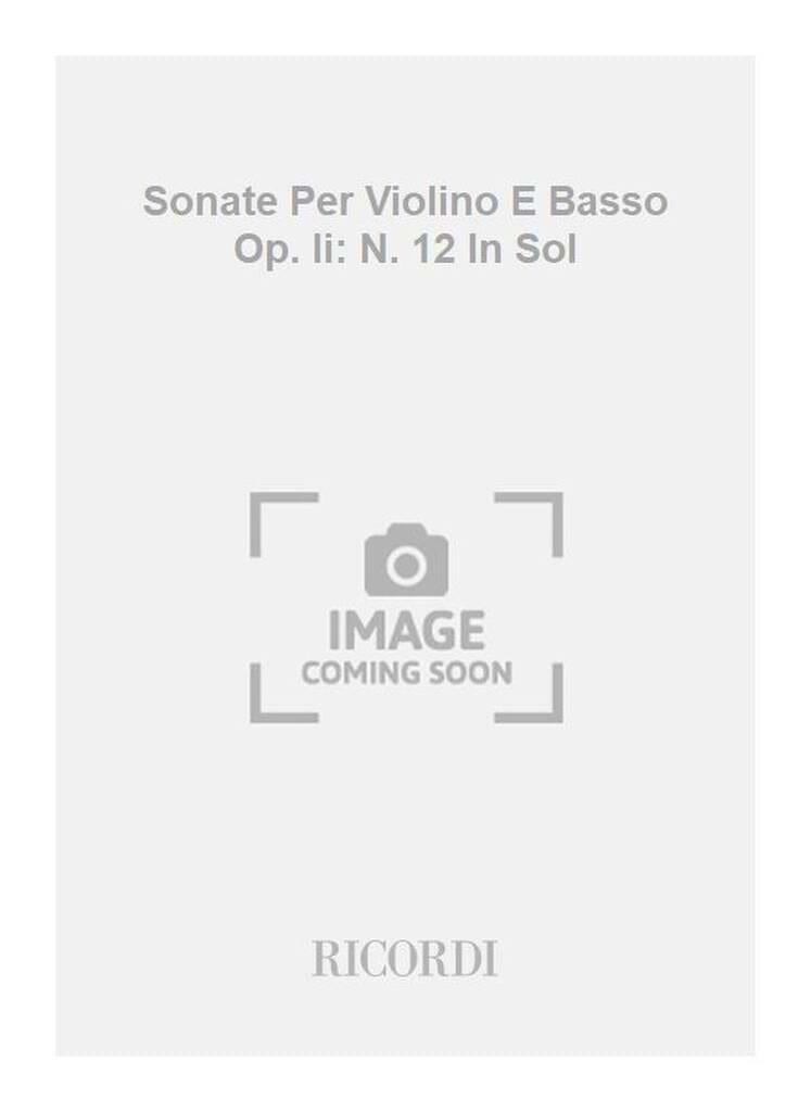 Sonata in sol maggiore op. 2 n°12 TARTINI Partition Violon