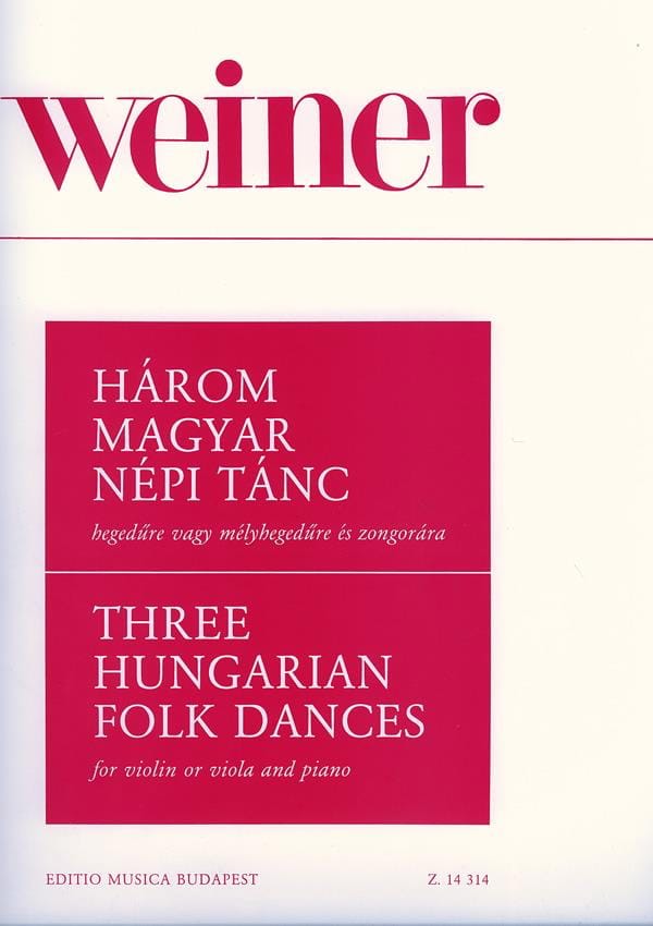 3 Hungarian Folk Dances Leo Weiner Partition Violon