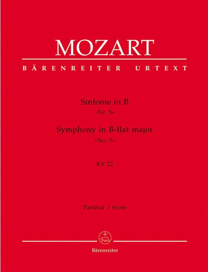 Symphonie Nr. 5 B-Dur KV 22 - Partitur MOZART Partition Grand format