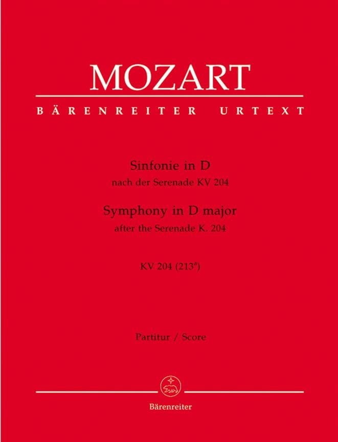 Symphonie D-Dur nach Serenade KV 204 213a - Partitur - MOZART