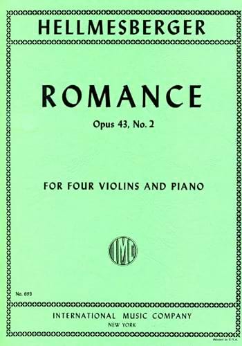 Romance Op 43 N°2 Joseph Hellmesberger Partition Quintettes
