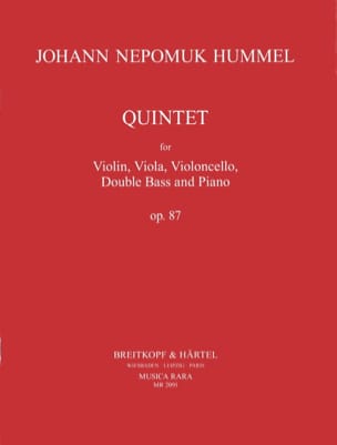 Quintet op. 87 - Partitur + Stimmen HUMMEL Partition Quintettes