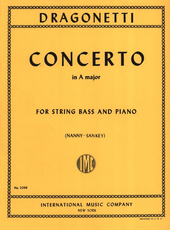 Concerto in A major - String bass - Domenico Dragonetti - Partition