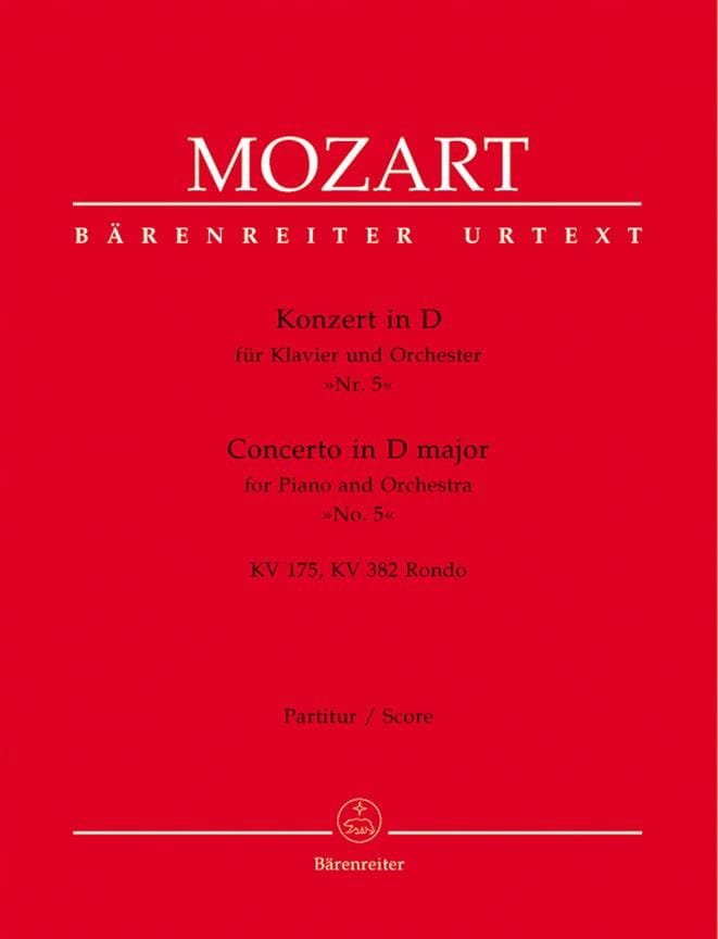Concerto Klavier Nr. 5 D-Dur KV 175 und Rondo KV 382 - Partitur