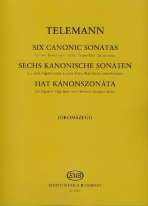 6 Sonates Canoniques - 2 Bassons TELEMANN Partition Basson