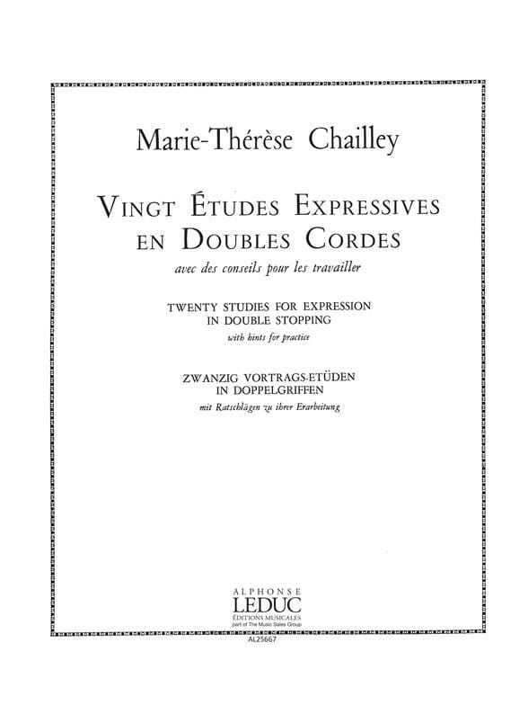 20 Etudes expressives en doubles cordes - Marie Thérèse Chailley