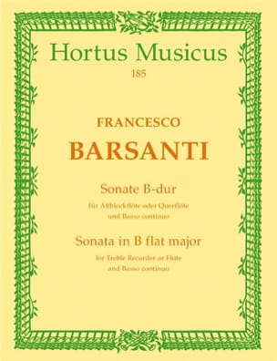 Sonate B-Dur - Altblockflöte Querflöte - Francesco Barsanti
